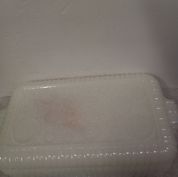 4 Vtg Oblong Fire king Golden Harvest Wheat Milk Glass Salad, Bread, Desert Tray - Picture 5 of 5